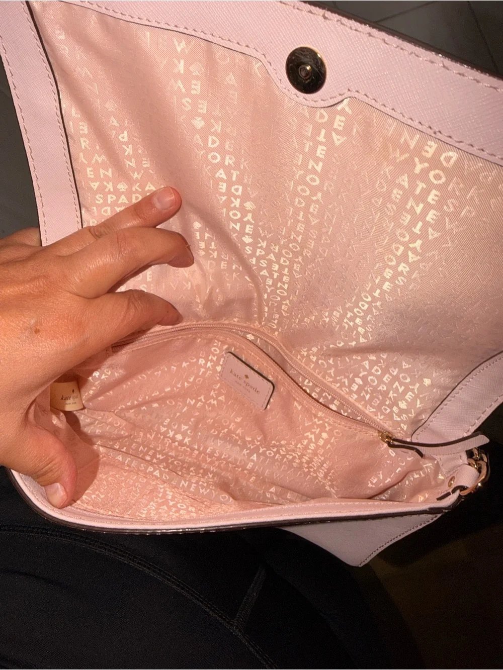 kate spade Pale Pink Leather Crossbody Flap Bag